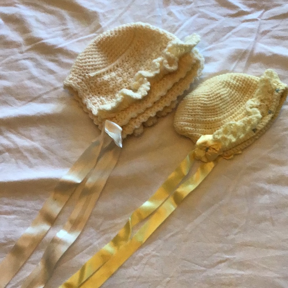 Pair of Vintage Baby Bonnets